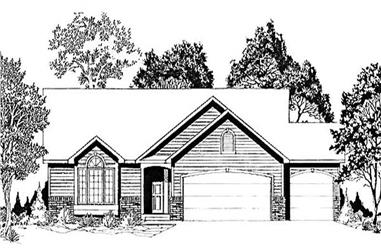 3-Bedroom, 1424 Sq Ft Ranch House Plan - 103-1010 - Front Exterior