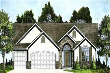 3-Bedroom, 1651 Sq Ft Small House Plans - 103-1029 - Front Exterior