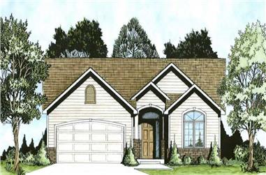 2-Bedroom, 1091 Sq Ft Small House Plans - 103-1044 - Front Exterior