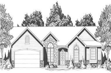 3-Bedroom, 1359 Sq Ft Ranch Home Plan - 103-1057 - Main Exterior