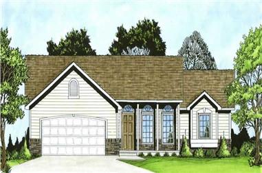 3-Bedroom, 1245 Sq Ft Ranch House Plan - 103-1078 - Front Exterior
