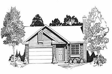 2-Bedroom, 978 Sq Ft Ranch House Plan - 103-1090 - Front Exterior