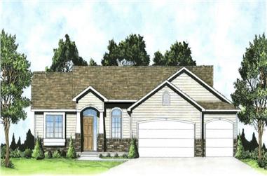3-Bedroom, 1224 Sq Ft Transitional House - Plan #103-1123 - Front Exterior