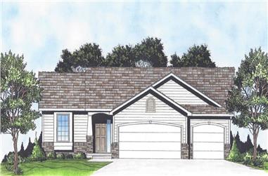 3-Bedroom, 1279 Sq Ft Ranch House - Plan #103-1127 - Front Exterior