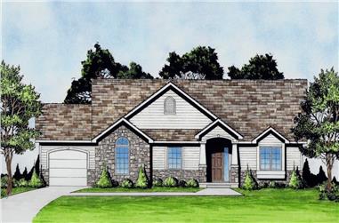 2-Bedroom, 1392 Sq Ft Craftsman Ranch House - Plan #103-1135 - Front Exterior