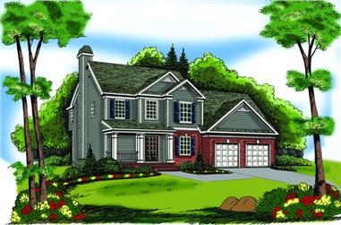3-Bedroom, 1496 Sq Ft Country House Plan - 104-1012 - Front Exterior