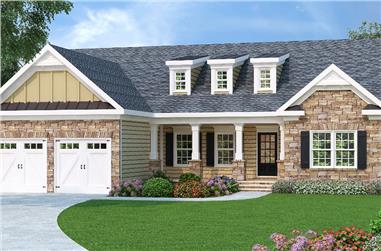 3-Bedroom, 1566 Sq Ft Country House Plan - 104-1089 - Front Exterior