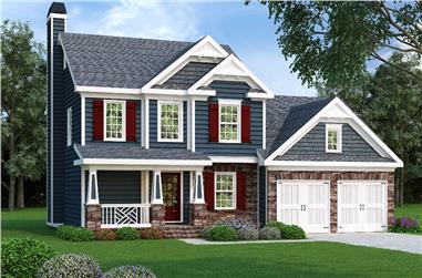 3-Bedroom, 1496 Sq Ft Country House Plan - 104-1103 - Front Exterior