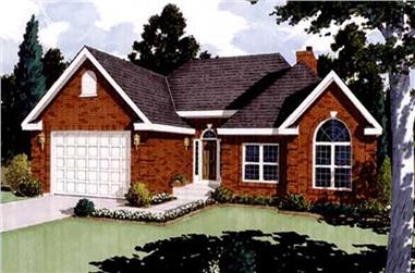 3-Bedroom, 1513 Sq Ft French Home Plan - 105-1010 - Main Exterior