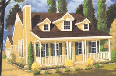 3-Bedroom, 1409 Sq Ft Country Home Plan - 105-1016 - Main Exterior