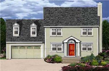 3-Bedroom, 1681 Sq Ft Colonial House Plan - 105-1027 - Front Exterior