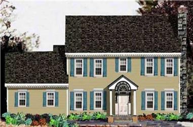 4-Bedroom, 2519 Sq Ft Colonial Home Plan - 105-1033 - Main Exterior