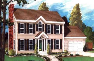 5-Bedroom, 2151 Sq Ft Colonial Home Plan - 105-1037 - Main Exterior