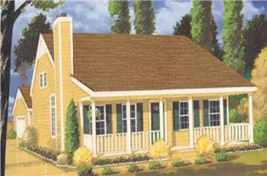 3-Bedroom, 1345 Sq Ft Country Home Plan - 105-1048 - Main Exterior