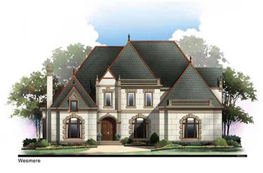 4-Bedroom, 3143 Sq Ft French House Plan - 106-1020 - Front Exterior