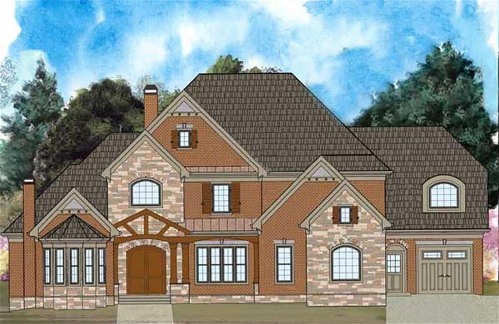 Front elevation of European home (ThePlanCollection: House Plan #106-1118)