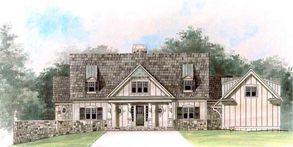 Front elevation of Cottage home (ThePlanCollection: House Plan #106-1129)