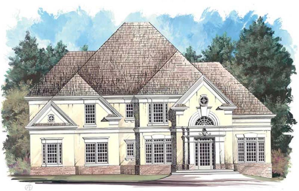 Front elevation of European home (ThePlanCollection: House Plan #106-1134)