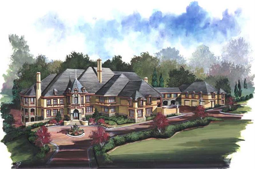 Front View of this 6-Bedroom, 7618 Sq Ft Plan - 106-1147