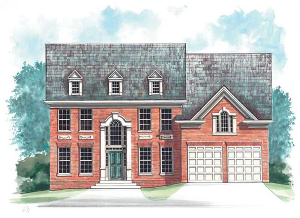 Front elevation of Georgian home (ThePlanCollection: House Plan #106-1247)