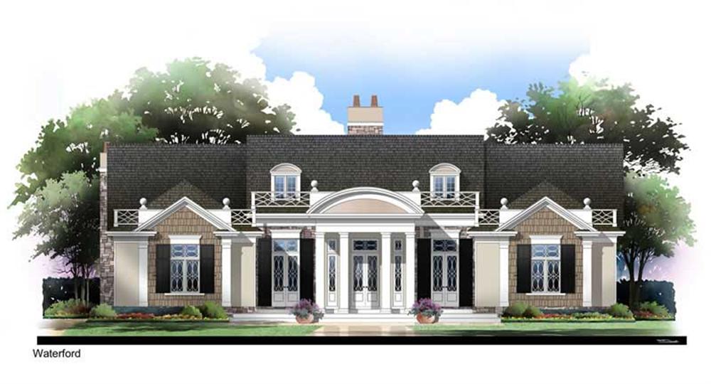 Front elevation of European home (ThePlanCollection: House Plan #106-1249)