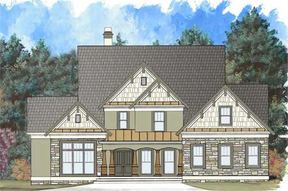 Front elevation of Rustic home (ThePlanCollection: House Plan #106-1267)