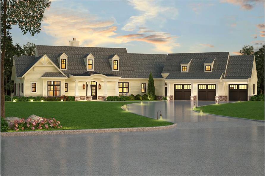 Transitional Cape Cod style home (ThePlanCollection: Plan #106-1315)