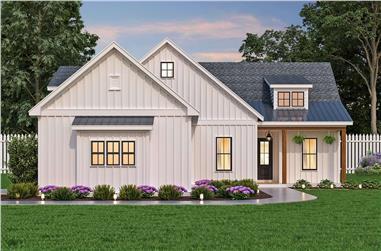 3-Bedroom, 1637 Sq Ft Modern Farmhouse House Plan - 106-1329 - Front Exterior