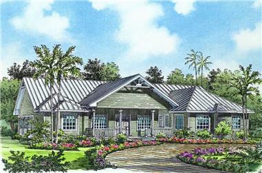4-Bedroom, 3276 Sq Ft Florida Style House Plan - 107-1019 - Front Exterior