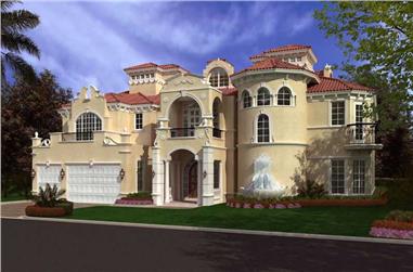 6-Bedroom, 8441 Sq Ft Luxury House Plan - 107-1035 - Front Exterior