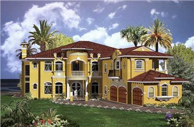 6-Bedroom, 6714 Sq Ft Luxury House Plan - 107-1037 - Front Exterior
