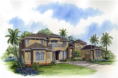 4-Bedroom, 5604 Sq Ft Luxury House Plan - 107-1042 - Front Exterior