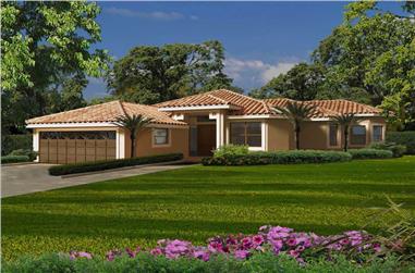 3-Bedroom, 2870 Sq Ft Florida Style Home Plan - 107-1050 - Main Exterior