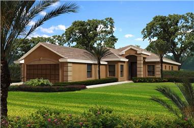 3-Bedroom, 2807 Sq Ft Florida Style House Plan - 107-1052 - Front Exterior