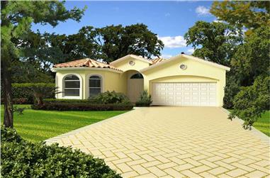 4-Bedroom, 2466 Sq Ft Florida Style House Plan - 107-1054 - Front Exterior