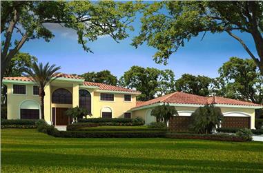 3-Bedroom, 5792 Sq Ft Florida Style Home Plan - 107-1059 - Main Exterior