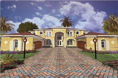 5-Bedroom, 8008 Sq Ft Luxury House Plan - 107-1065 - Front Exterior