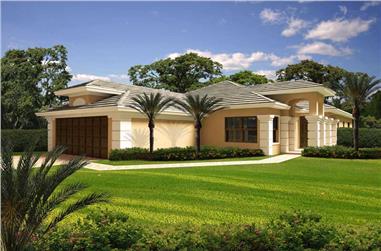 3-Bedroom, 2866 Sq Ft Florida Style House Plan - 107-1071 - Front Exterior