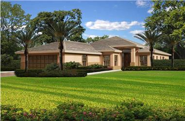 3-Bedroom, 2832 Sq Ft Florida Style House Plan - 107-1090 - Front Exterior