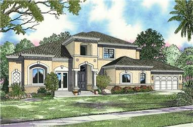 4-Bedroom, 4108 Sq Ft Mediterranean Home Plan - 107-1104 - Main Exterior