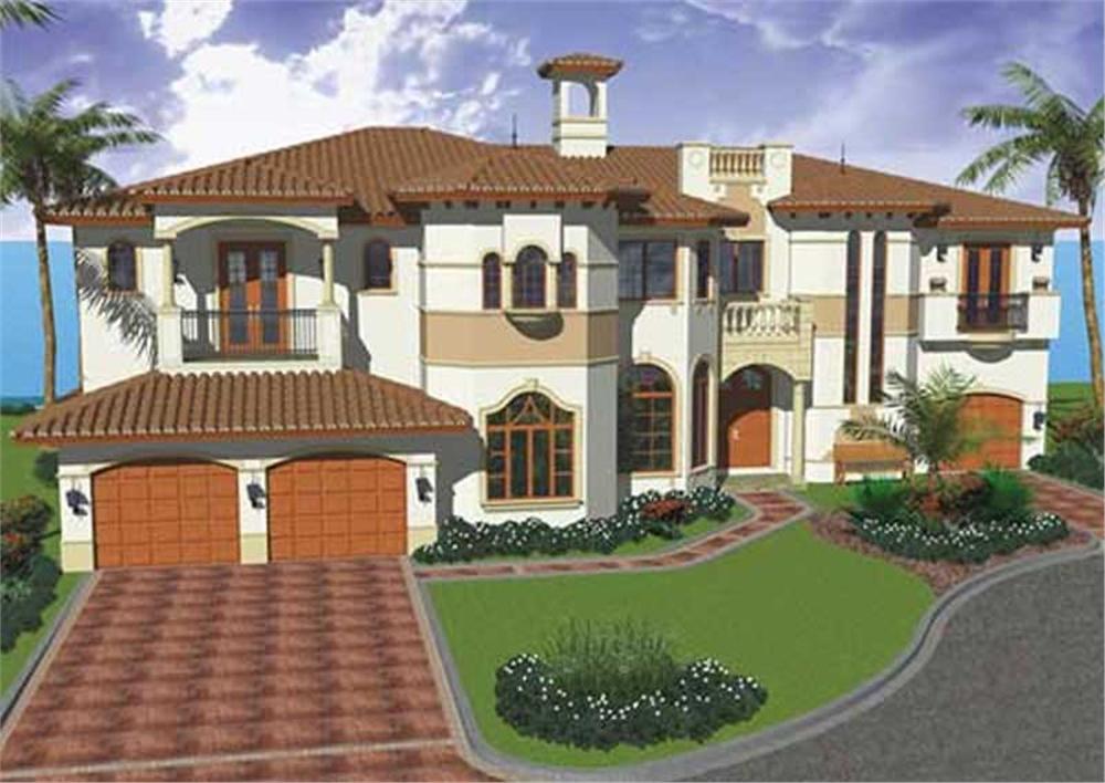 Luxury House Plans color rendering.