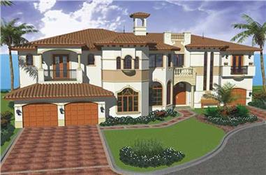 5-Bedroom, 6096 Sq Ft Luxury House Plan - 107-1109 - Front Exterior