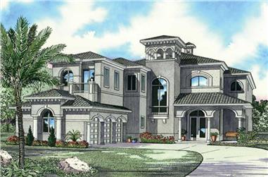 5-Bedroom, 5872 Sq Ft Luxury House Plan - 107-1192 - Front Exterior
