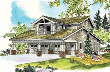 1-Bedroom, 1999 Sq Ft Garage w/Apartments House Plan - 108-1006 - Front Exterior
