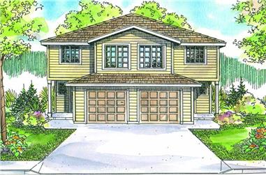 4-Bedroom, 2568 Sq Ft Multi-Unit House Plan - 108-1007 - Front Exterior