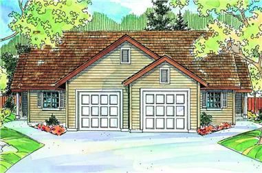 3-Bedroom, 1202 Sq Ft Multi-Unit House Plan - 108-1013 - Front Exterior