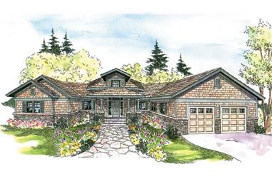 3-Bedroom, 2827 Sq Ft Ranch House Plan - 108-1014 - Front Exterior