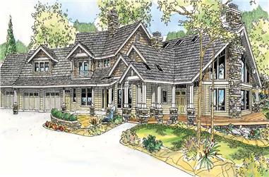 4-Bedroom, 4292 Sq Ft Country House Plan - 108-1017 - Front Exterior