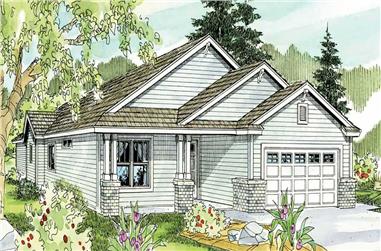 3-Bedroom, 1610 Sq Ft Bungalow Home Plan - 108-1019 - Main Exterior