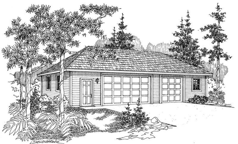 Front elevation of Garage home (ThePlanCollection: House Plan #108-1022)